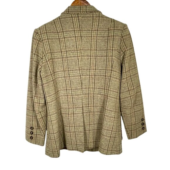 Vintage Wool Blazer Camel Plaid 1970s–80s ILGWU – Made in USA, Womens 8 / Medium - Picture 5 of 12